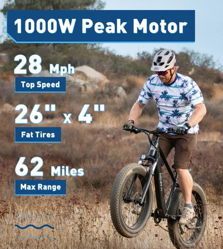 HiBoy P6 Fat Tire Front-Suspension Electric Bike