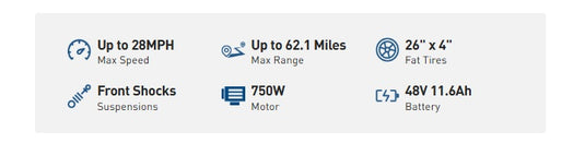 HiBoy P6 Fat Tire Front-Suspension Electric Bike